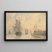Fishing Boats Hunting-Marée Hoisting the Sail off Calais - Louis François Thomas Francia — framed artwork on a wall