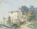 Country house in a landscape - Louis Gabriel Moreau — artwork view