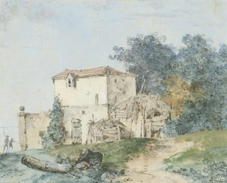 Country house in a landscape - Louis Gabriel Moreau — artwork view