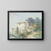 Country house in a landscape - Louis Gabriel Moreau — framed artwork on a wall