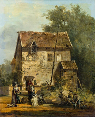 Louis Gabriel Moreau - Elegant Company in a Garden.webp