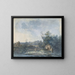 Figures sur une route de campagne - Louis Gabriel Moreau — framed artwork on a wall