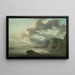 Marine landscape painting - Louis Gabriel Moreau — framed artwork on a wall