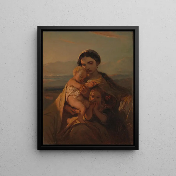 The Evening le soir - Louis Gallait — framed artwork on a wall