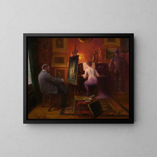 The Artist's Model - Louis Galliac — framed artwork on a wall