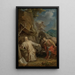 Saint Martin kneeling before an eremitic monk - Louis Galloche — framed artwork on a wall