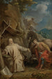 Saint Martin kneeling before an eremitic monk - Louis Galloche — artwork view