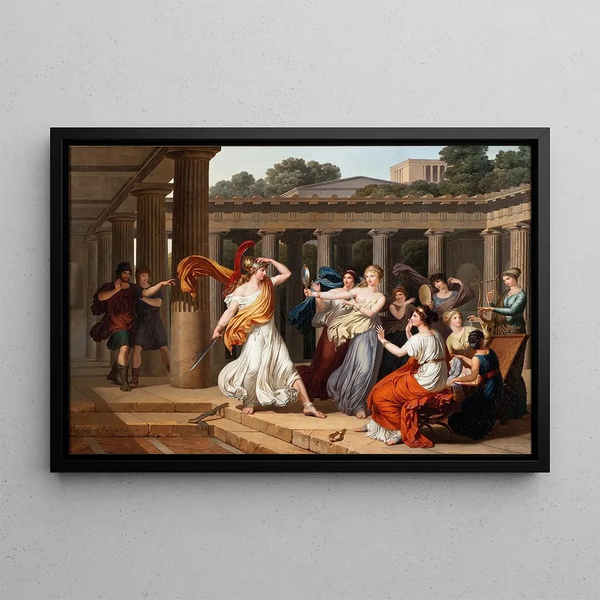 Ulysses Recognizes Achilles Among the Lycomède's Daughters - Louis Gauffier — framed artwork on a wall