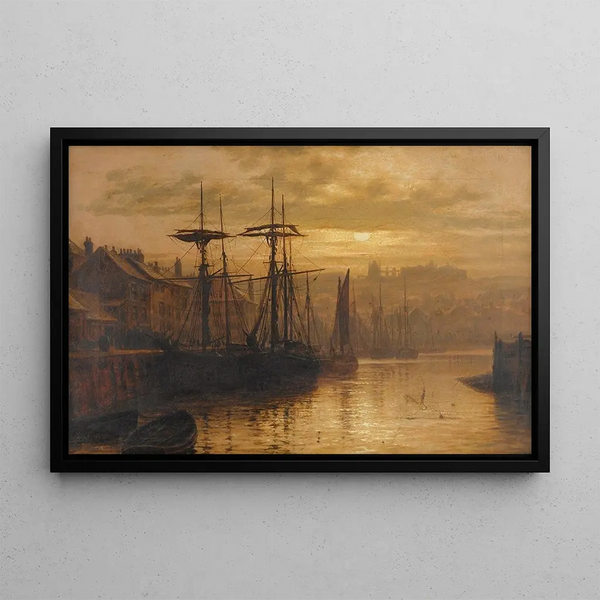 Whitby - Louis Grimshaw — framed artwork on a wall