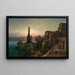 View of Lake Nemi in the Alban Hills near Rome - Louis Gurlitt — framed artwork on a wall