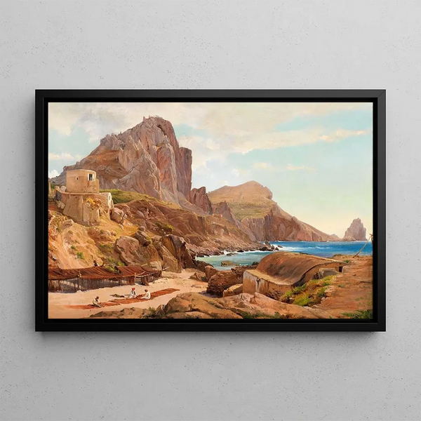 Marina Piccola Capri - Louis Gurlitt — framed artwork on a wall