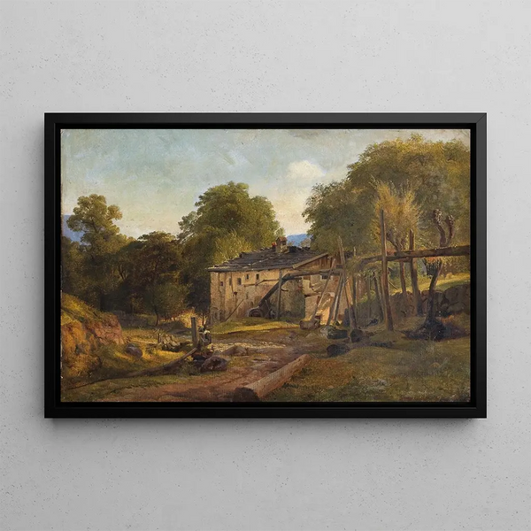 Study of Tyrolean Landscape - Louis Gurlitt — framed artwork on a wall