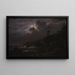 Vue de Kullen en Suède contrebandiers cachant leurs marchandises parmi les rochers au clair de lune - Louis Gurlitt — framed artwork on a wall