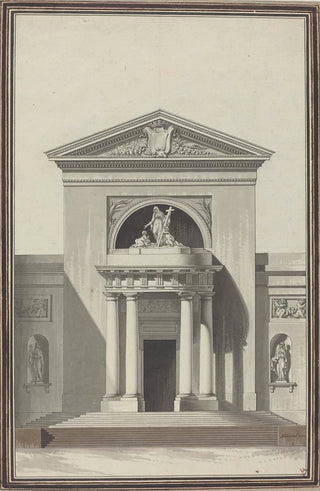 Facade for a church with a sculpture representing Faith - Louis Gustave Taraval — artwork view