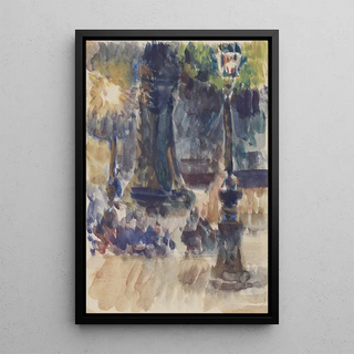 Les Becs de gaz - Louis Hayet — framed artwork on a wall