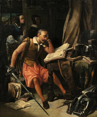 Louis Henri De Rudder - Don Quichotte In His Study.webp