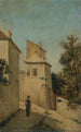 La rue du Mont-Cenis at the corner of rue Saint-Vincent Montmartre 18th arrondissement - Louis Hista — artwork view