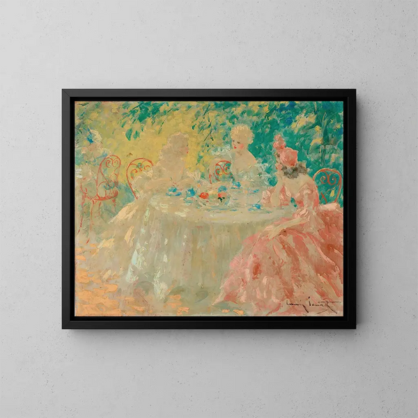 End of Breakfast - Louis Icart — framed artwork on a wall