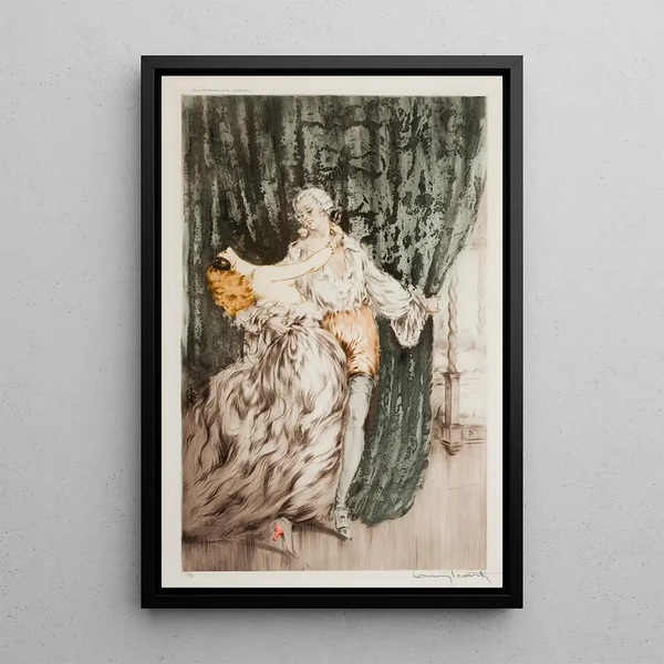 Mascarade - Louis Icart — framed artwork on a wall