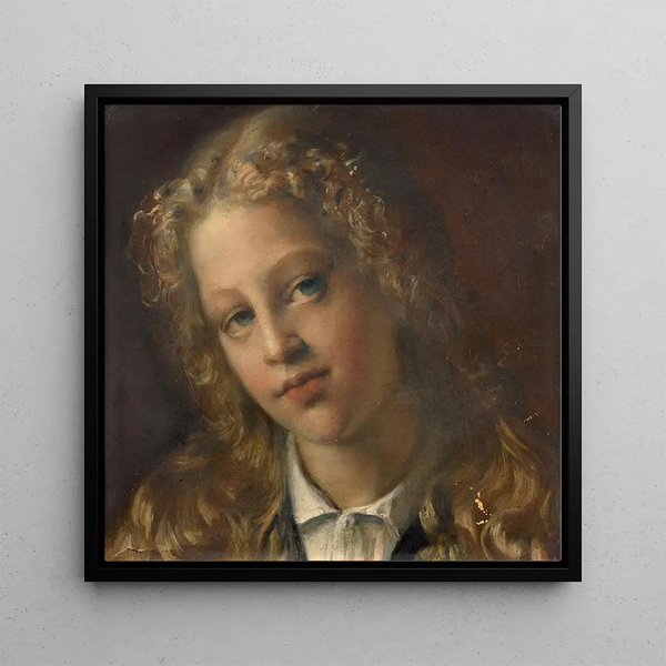 Portrait of a young blonde girl - Louis Janmot — framed artwork on a wall