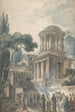 Antique scene with a funeral ceremony for an actor - Louis Jean Desprez — artwork view