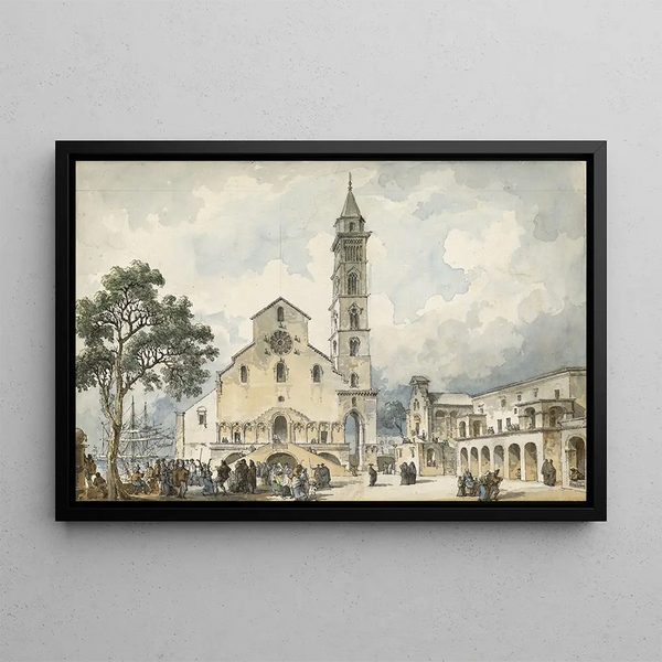 La Cathédrale de Trani - Louis Jean Desprez — framed artwork on a wall