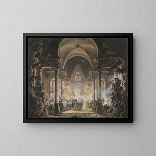 La tombe d'Agamemnon - Louis Jean Desprez — framed artwork on a wall