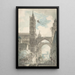 View of the portal and the main entrance of Palermo Cathedral during the Feast of Saint Rosalia - Louis Jean Desprez — framed artwork on a wall
