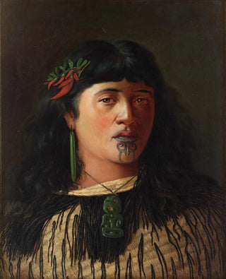 Louis John Steele - Portrait of a young Maori woman with moko.webp