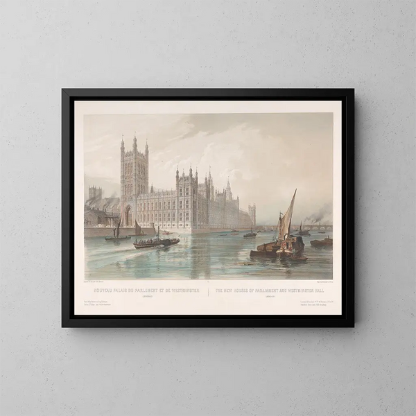 New Palace of Westminster Painting - Louis Jules Arnout — framed artwork on a wall