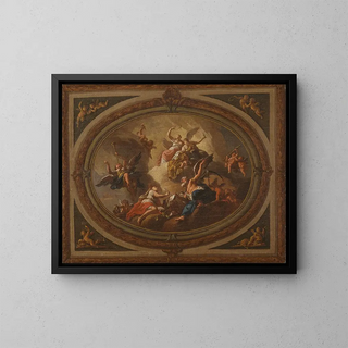 Sketch for an oval ceiling - Louis Laguerre — framed artwork on a wall