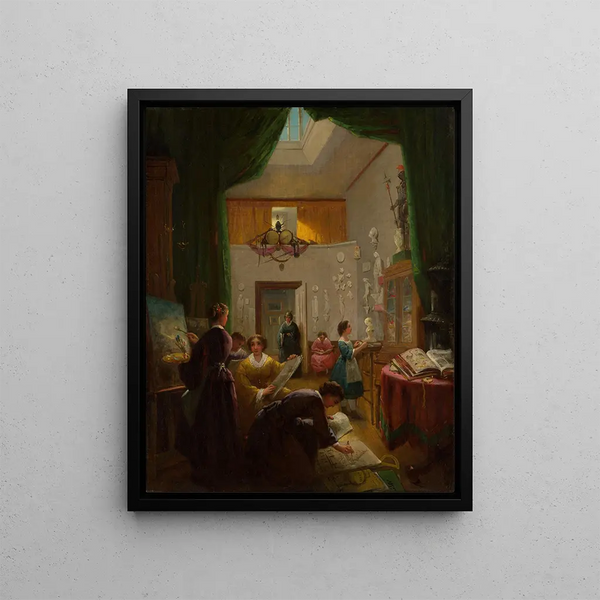 Students in art - Louis Lang — framed artwork on a wall