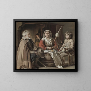 Interior of a peasant - Louis Le Nain — framed artwork on a wall