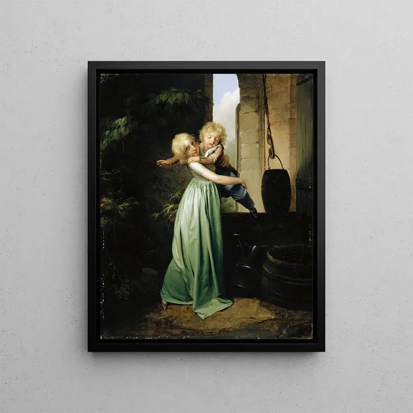 Brother and Sister - Louis Léopold Boilly — framed artwork on a wall