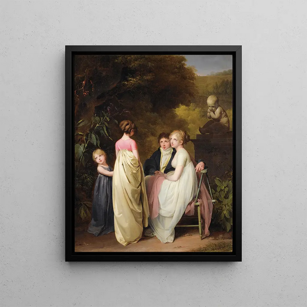 Conversation dans un parc - Louis Léopold Boilly — framed artwork on a wall