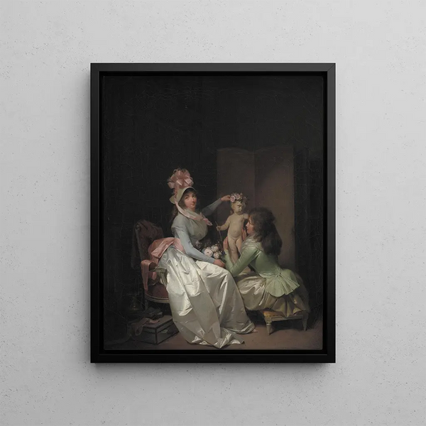 Garnishing the Cupid statuette - Louis Léopold Boilly — framed artwork on a wall