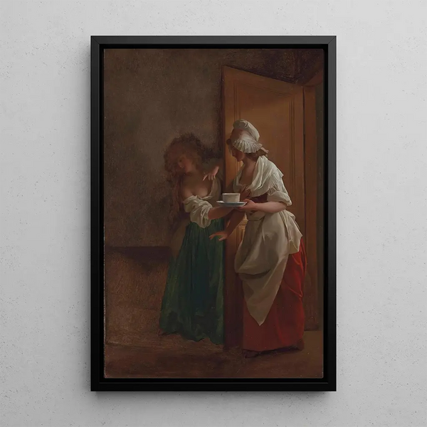 La tasse de chocolat - Louis Léopold Boilly — framed artwork on a wall