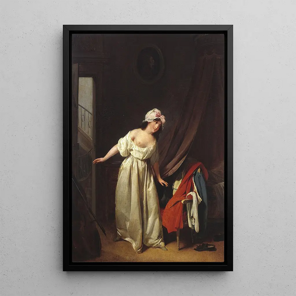 The Gentle Awakening - Louis Léopold Boilly — framed artwork on a wall