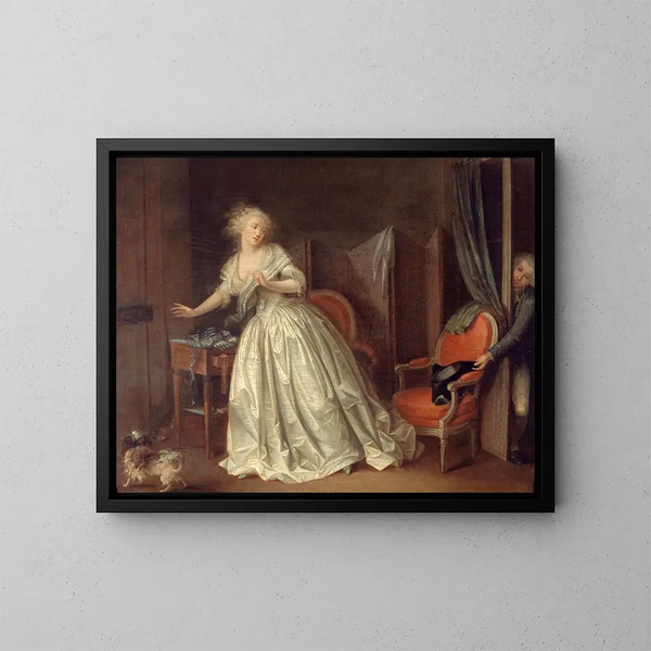 The Hasty Departure - Louis Léopold Boilly — framed artwork on a wall