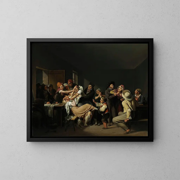 Les Femmes en lutte - Louis Léopold Boilly — framed artwork on a wall