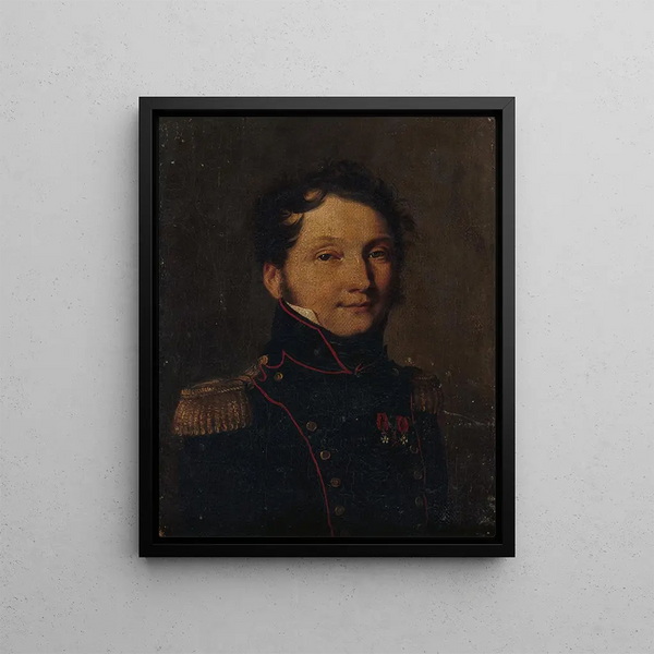 Portrait Painting known as Captain Jules Raulin - Louis Léopold Boilly — framed artwork on a wall