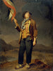 Portrait painting of singer Simon Chenard (1758 - 1832) in a sans-culottes costume, holding a flag at the Savoie liberty celebration on October 14, 1792 - Louis Léopold Boilly — artwork view