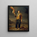 Portrait painting of singer Simon Chenard (1758 - 1832) in a sans-culottes costume, holding a flag at the Savoie liberty celebration on October 14, 1792 - Louis Léopold Boilly — framed artwork on a wall