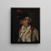 Portrait of an actor in a white jacket, red collar - Louis Léopold Boilly — framed artwork on a wall