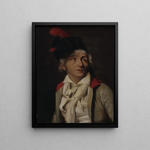 Portrait of an actor in a white jacket, red collar - Louis Léopold Boilly — framed artwork on a wall