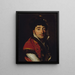 Portrait painting of an actor in a red fur-lined jacket - Louis Léopold Boilly — framed artwork on a wall