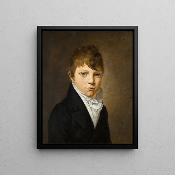 Portrait of a Young Boy - Louis Léopold Boilly — framed artwork on a wall