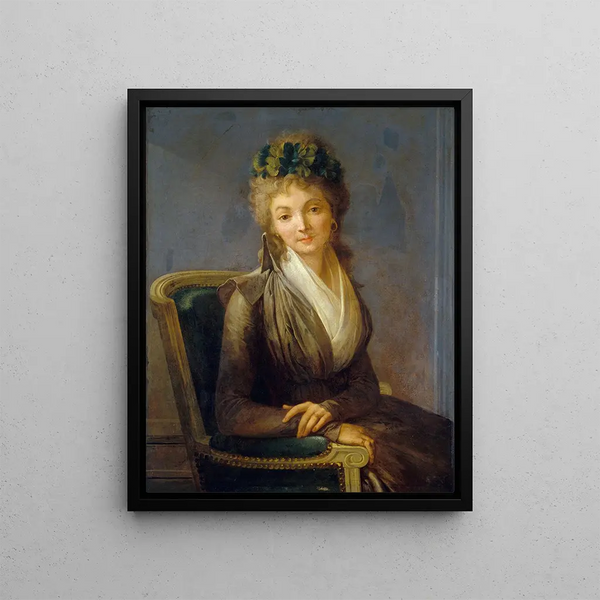 Portrait painting presumed of Lucile Desmoulins - Louis Léopold Boilly — framed artwork on a wall
