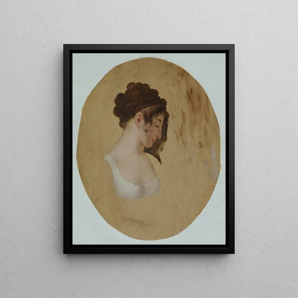 Profile of a Young Woman's Head - Louis Léopold Boilly — framed artwork on a wall