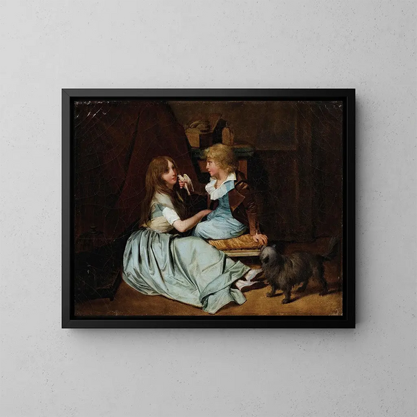 La colombe chérie - Louis Léopold Boilly — framed artwork on a wall